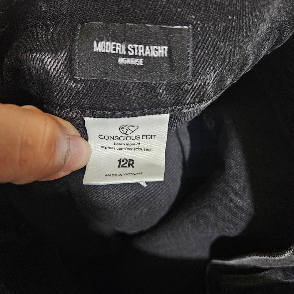 Express Black Modern Straight Leg Jeans